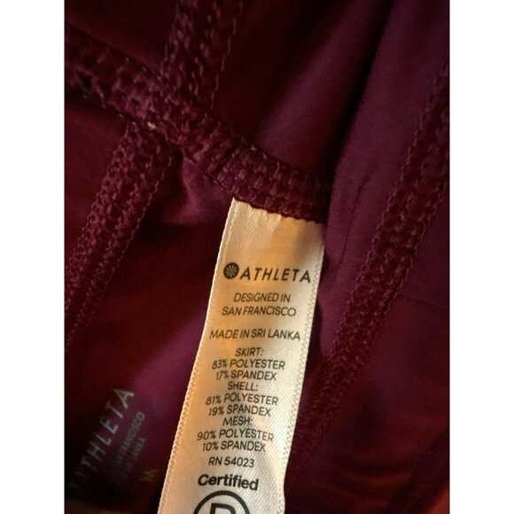 Athleta Burgundy Momentum Tiered Tennis Athletic Performance Skort Size M - Picture 4 of 9
